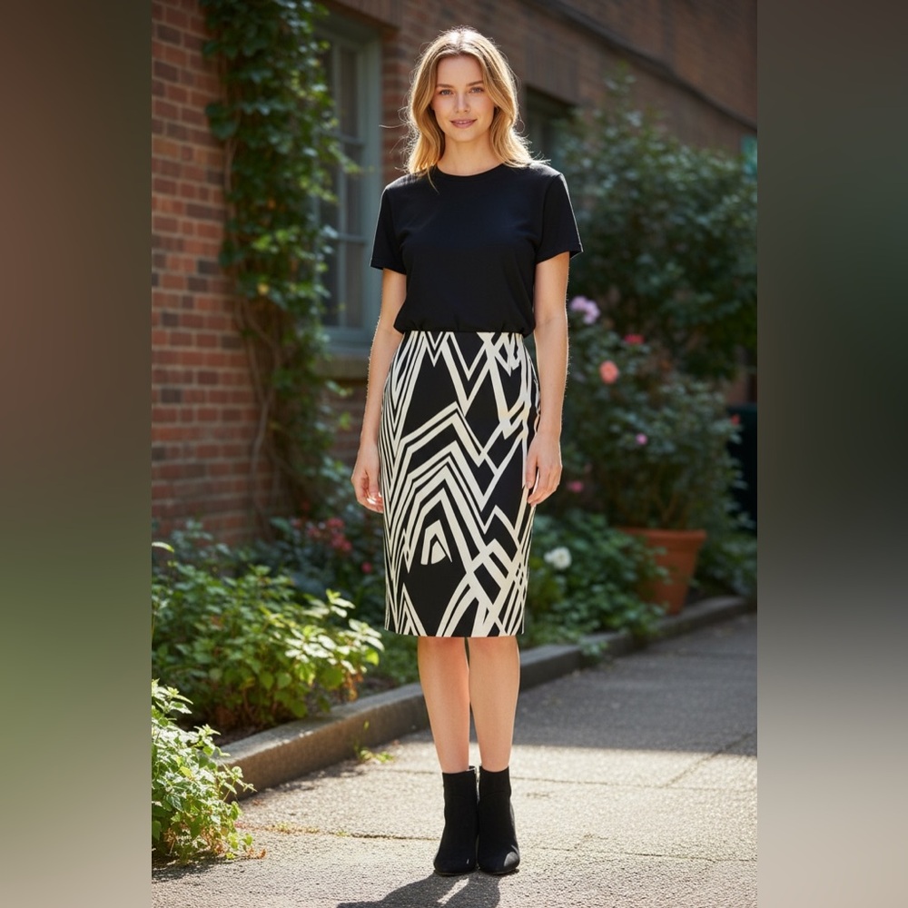 Silk size 10 lined pencil skirt